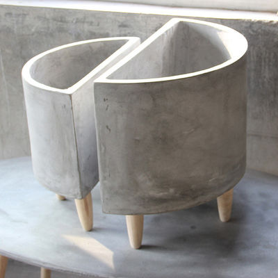 aanpassend halve cirkel concrete potten geschikt om zich agianst bij een muur met benen samen aan te sluiten of te plaatsen